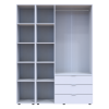 Kleiderschrank Doros Gelar Weiß 3 Türen mit Spiegel 155x49,5x203,4 (42002157)