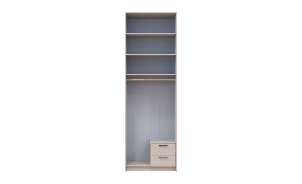 Kleiderschrank Doros Rondi mit Drehtüren mit Oberschrank Kaschmir 2 Türen 82x52x260 (80738482)