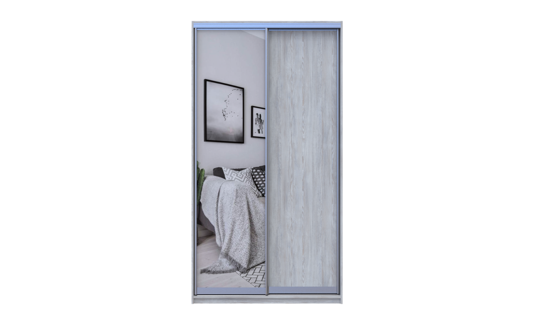 Kleiderschrank Doros City Light Natti Luc Schiebetüren mit Spiegel 150x45x225 (80736512)