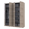 Kleiderschrank Doros Promo Set mit Böden Sonoma Eiche 2+2 Türen 180x48x204 (44900287)