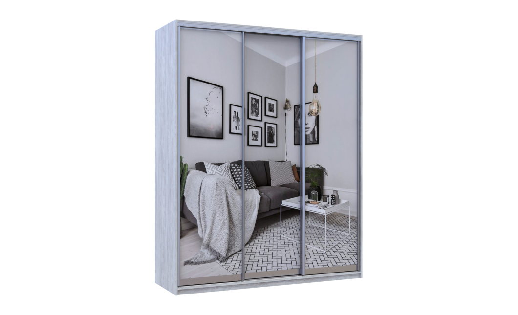 Kleiderschrank Doros City Light Natti Luc Schiebetüren mit Spiegel 180x60x225 (80736524)