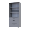 Kleiderschrank Doros Thorn Grau 2 Türen 3 Schubladen Böden 90x51,6x200 (44900442)