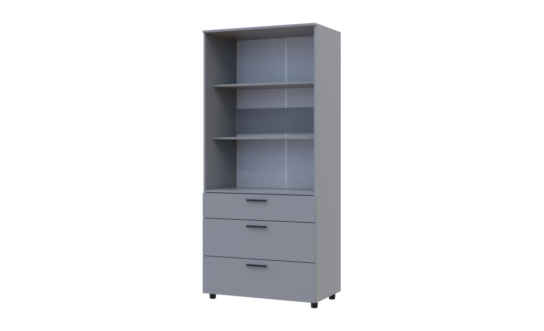 Kleiderschrank Doros Thorn Grau 2 Türen 3 Schubladen Böden 90x51,6x200 (44900442)