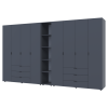 Kleiderschrank Doros Gelar Graphitgrau 4+4 Türen mit offenem Regal 348,2x49,5x203,4 (42005065)