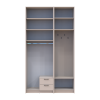 Kleiderschrank Doros Rondi mit Kleiderstange und hohem Oberschrank Kaschmir 2 Türen 142x52x260 (42005397)