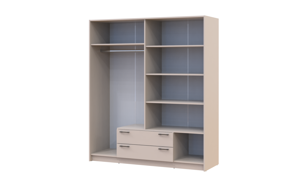 Kleiderschrank Doros Rondi mit Drehtüren mit Spiegel Kaschmir 4 Türen 160x52x195 (80738478)