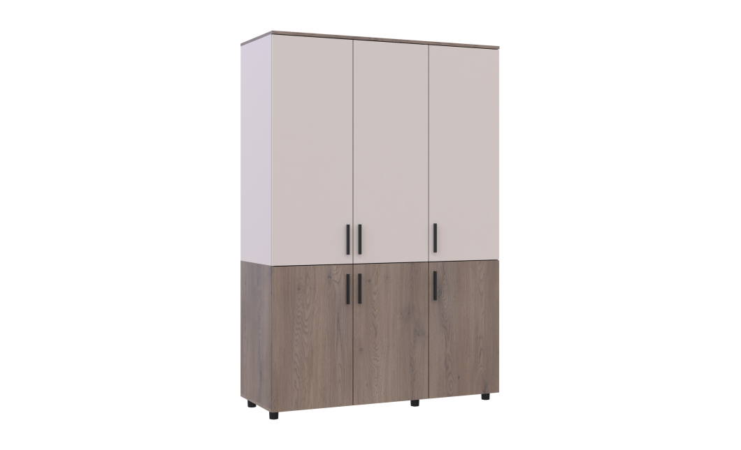 Kleiderschrank Doros Thorn Cremona Cannolo/Kaschmir 3 Türen Böden 135x51,6x200 (44900500)