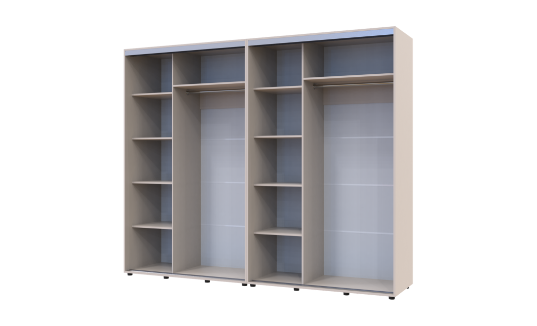 Kleiderschrank Doros Sigma Slim Schiebetüren Kaschmir 2+2 Türen 260x60x214.4 (42005599)
