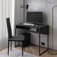 Schreibtisch Doros Bart Graphitgrau mit Ablage 100x55x78,1 (41510113)