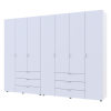 Kleiderschrank Doros Gelar Set mit Drehtüren Weiß 3+4 Türen 271,2x49,5x203,4 (42002120)