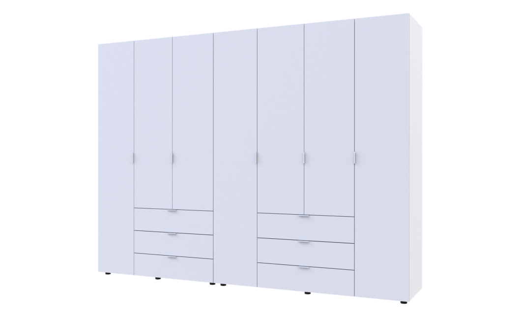 Kleiderschrank Doros Gelar Set mit Drehtüren Weiß 3+4 Türen 271,2x49,5x203,4 (42002120)