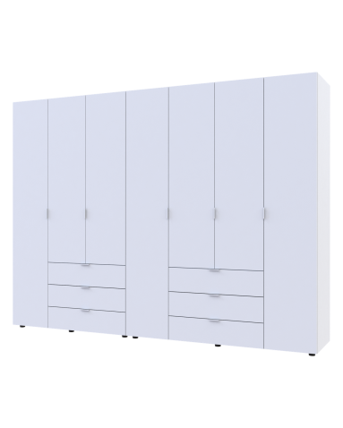 Kleiderschrank Doros Gelar Set mit Drehtüren Weiß 3+4 Türen 271,2x49,5x203,4 (42002120)
