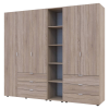 Kleiderschrank Doros Gelar Sonoma Eiche 2+3 Türen mit offenem Regal 231,9x49,5x203,4 (42005046)