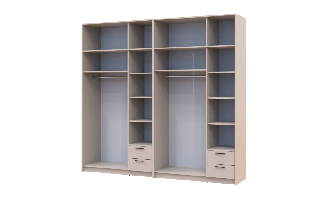 Kleiderschrank mit Aufsatz Doros Rondi Kaschmir 3+3 Türen 242x52x236 (42005634)