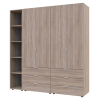 Kleiderschrank Doros Gelar Sonoma Eiche 2+2 Türen mit offenem Regal 193,2x49,5x203,4 (42005044)
