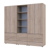 Kleiderschrank Doros Gelar Sonoma Eiche 2+2 Türen Säulenschrank 215x49,5x203,4 (42005183)