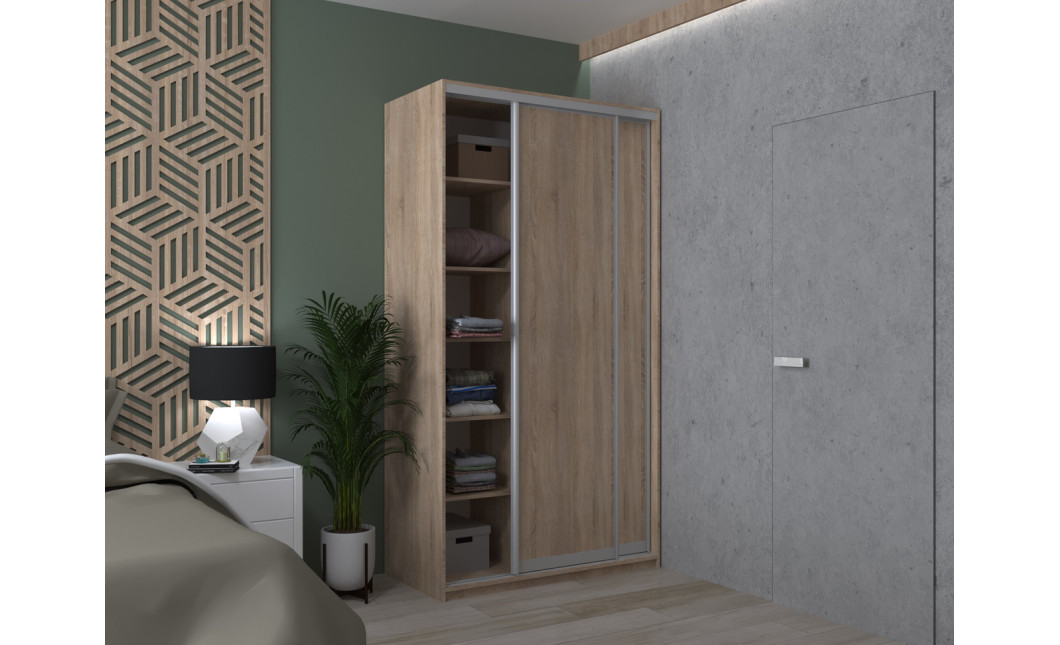 Kleiderschrank Doros City Light Schiebetüren Sonoma Eiche 2 Türen 120x60x225 (42002010)