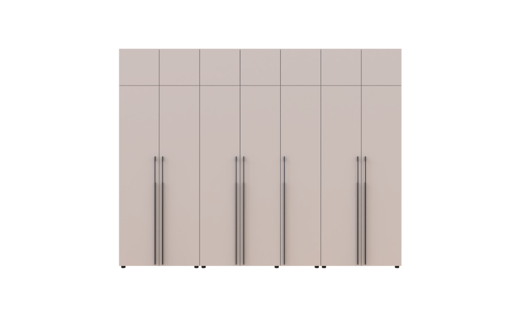 Kleiderschrank mit Schubladen, Regalen und Aufsatz Doros Kasper Kaschmir 2+3+2 Türen 315x48x245 (42005740)