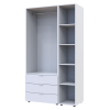 Kleiderschrank Doros Gelar Weiß 2 Türen mit offenem Regal 115,7x49,5x203,4 (42005029)