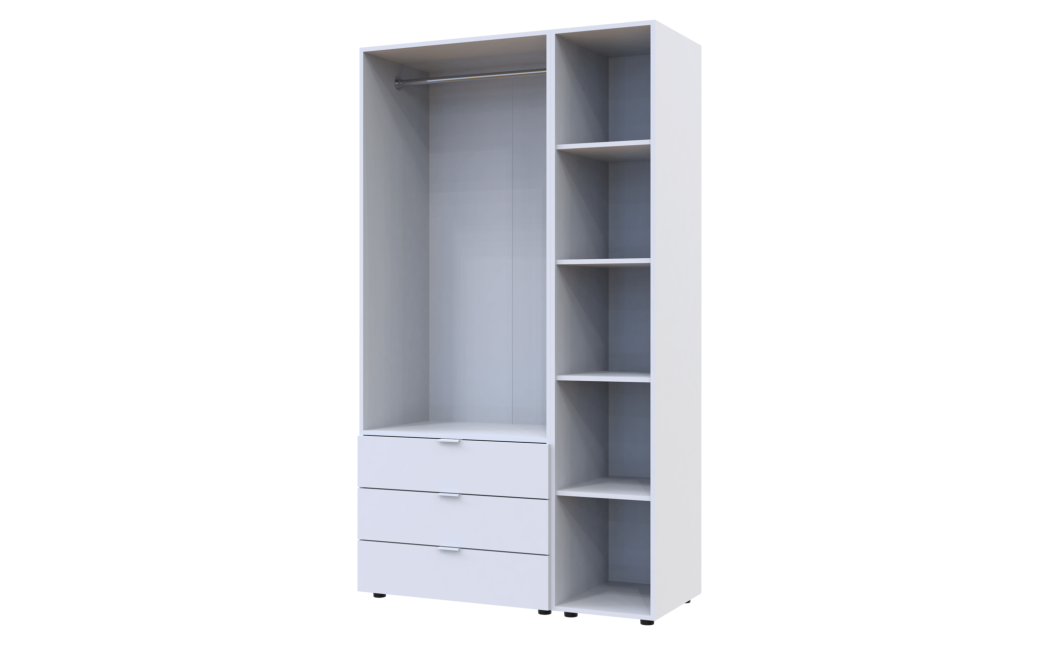 Kleiderschrank Doros Gelar Weiß 2 Türen mit offenem Regal 115,7x49,5x203,4 (42005029)