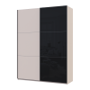 Kleiderschrank Doros G-Caiser Schiebetüren Kaschmir/Schwarz Glas 2 Türen 180x60x240 (42005323)