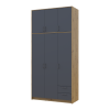 Kleiderschrank Doros Rondi mit Drehtüren mit Oberschrank Artisan Eiche / Graphitgrau 3 Türen 121x52x260 (42005187)