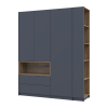 Kleiderschrank Doros Dale mit Drehtüren Anthrazit/Ewok Eiche 3 Türen 178x52x220 (42005338)