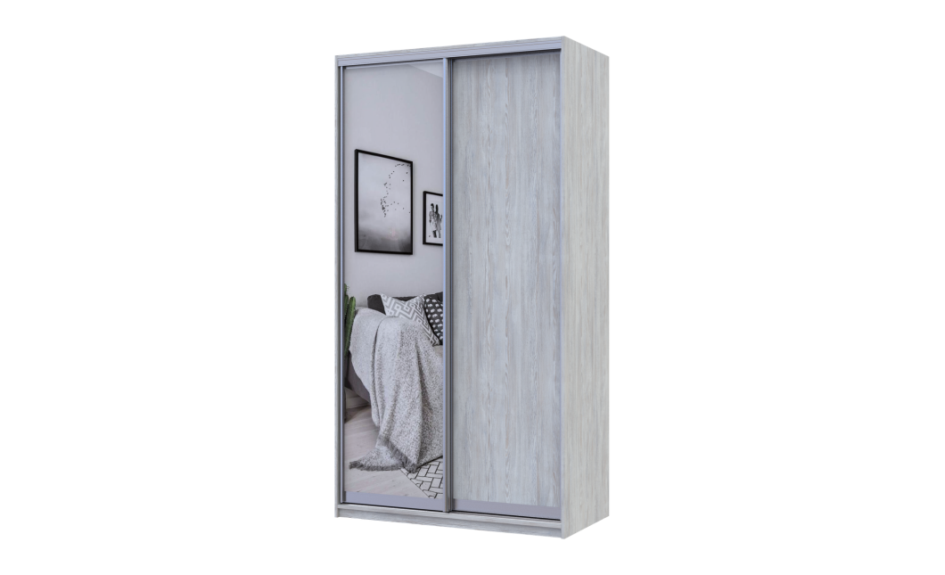 Kleiderschrank Doros City Light Natti Luc Schiebetüren mit Spiegel 150x45x225 (80736512)