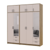 Kleiderschrank mit Spiegel und Aufsatz Doros Rondi Artisan Eiche/Kaschmir 2+3 Türen 203x52x236 (42005667)