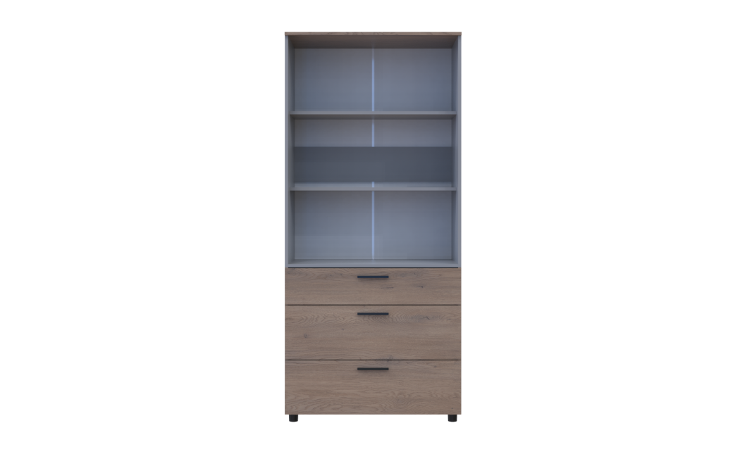 Kleiderschrank Doros Thorn Cremona Cannolo/Grau 2 Türen 3 Schubladen Böden 90x51,6x200 (44900458)