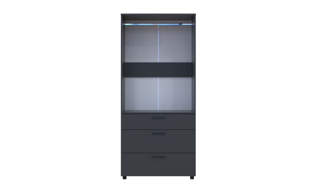 Kleiderschrank Doros Thorn Anthrazit 2 Türen 3 Schubladen Kleiderstange 90x51,6x200 (44900445)