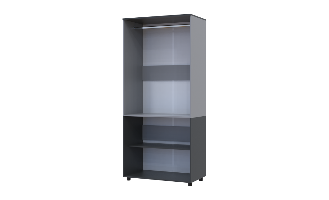 Kleiderschrank Doros Thorn Anthrazit/Grau 2 Türen Kleiderstange 90x51,6x200 (44900471)
