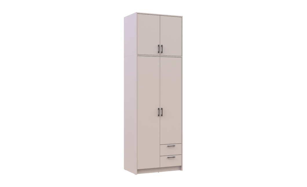 Kleiderschrank Doros Rondi mit Drehtüren mit Oberschrank Kaschmir 2 Türen 82x52x260 (80738482)