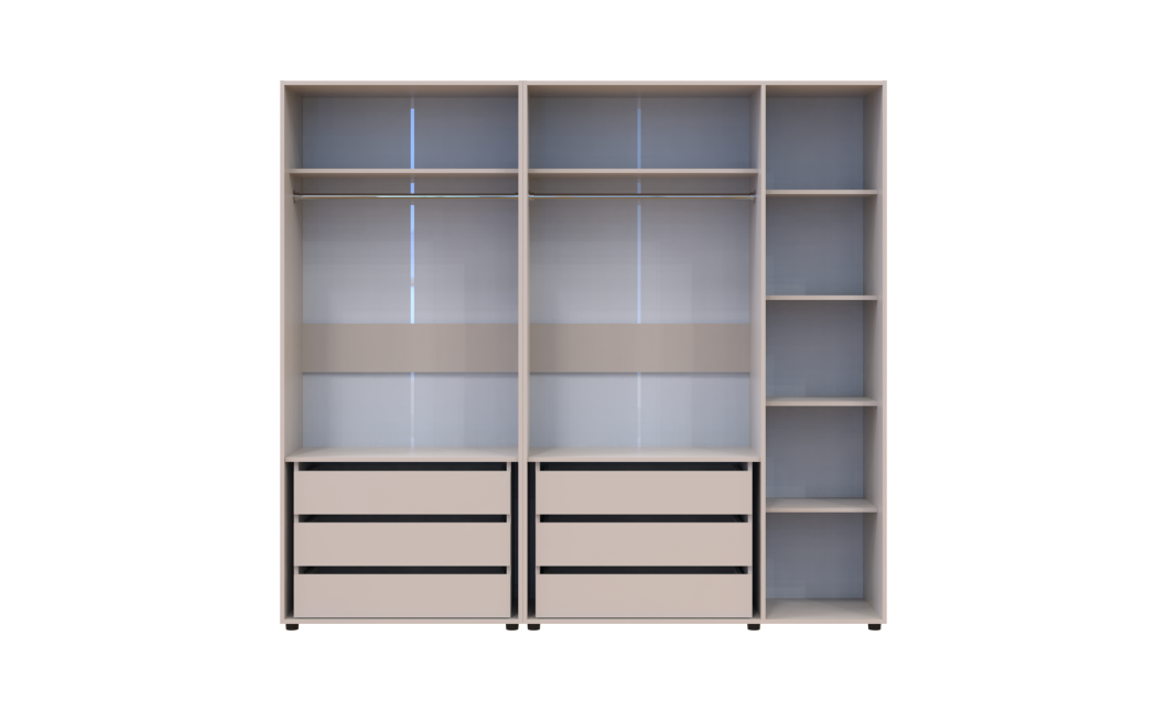 Kleiderschrank mit Schubladen Doros Kasper Kaschmir 2+3 Türen 225x48x204 (42005548)