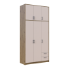 Kleiderschrank Doros Rondi mit Drehtüren mit Oberschrank Artisan Eiche / Kaschmir 3 Türen 121x52x260 (42005193)