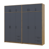 Kleiderschrank mit Aufsatz Doros Rondi Artisan Eiche/Graphit 3+3 Türen 242x52x236 (42005706)