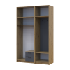 Drehtürenschrank Doros Rondi mit Kleiderstange und Oberschrank Artisan Eiche/Graphitgrau 2 Türen 142x52x236 (42005273)