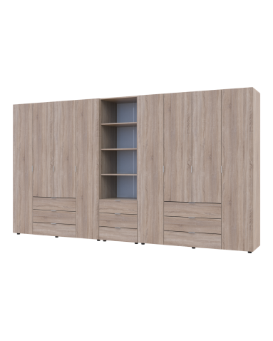 Kleiderschrank Doros Gelar Sonoma Eiche 4+4 Türen Säulenschrank 370x49,5x203,4 (42005185)