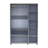 Kleiderschrank Doros Thorn Natti Kiefer/Grau 3 Türen Kleiderstange 135x51,6x200 (44900511)