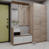 Flurmöbel Set Bela + Kleiderschrank Promo Sonoma Eiche/Weiß 190x48x204 (42005327)
