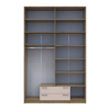 Kleiderschrank Doros Rondi mit Drehtüren mit Oberschrank und Spiegel Artisan Eiche / Kaschmir 4 Türen 160x52x260 (42005197)