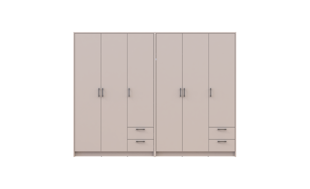 Kleiderschrank Doros Rondi Kaschmir 3+3 Türen 242x52x195 (42005622)