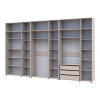 Kleiderschrank mit Schubladen, Regalen und Aufsatz Doros Kasper Kaschmir 3+3+3 Türen 405x48x245 (42005736)