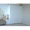 Kleiderschrank Doros Gelar mit Drehtüren Weiß 4 Türen 155x49,5x203,4 (80397642)