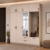 Kleiderschrank Doros Rondi mit Kleiderstange, Spiegel und Oberschrank Kaschmir 3 Türen 181x52x236 (42005404)