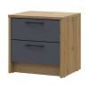 Nachttisch Doros Rondi Eiche Artisan/Anthrazit 2 Schubladen 40x35x40 (41516286)