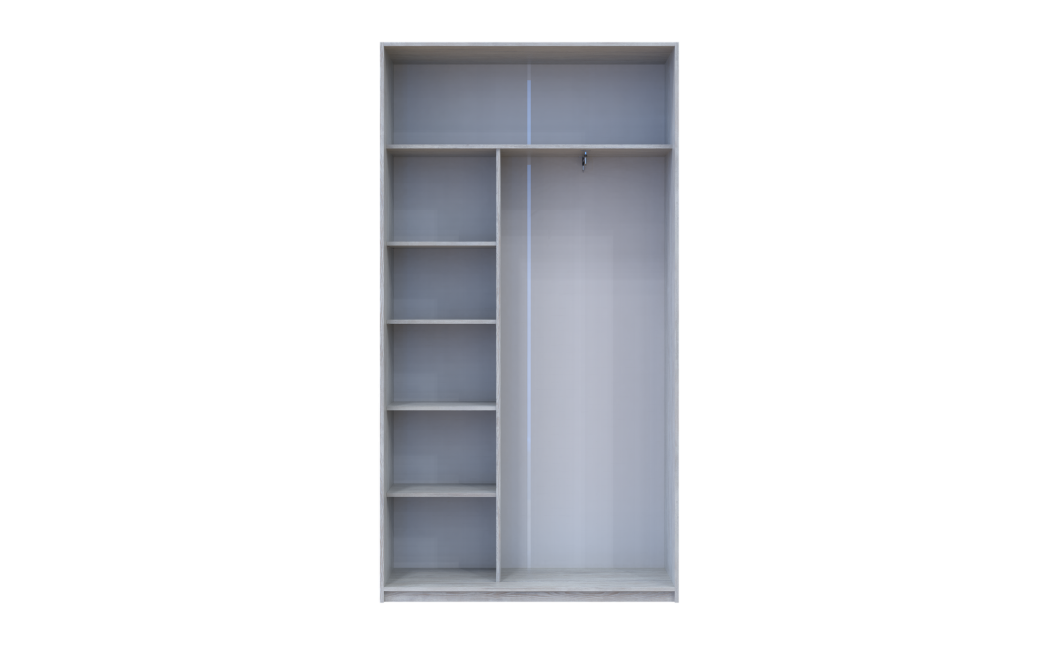 Kleiderschrank Doros City Light Natti Luc Schiebetüren mit Spiegel 120x45x225 (80736504)