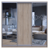Kleiderschrank Doros City Light Schiebetüren Sonoma Eiche mit Spiegel 225x60x225 (42002136)