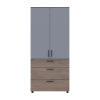 Kleiderschrank Doros Thorn Cremona Cannolo/Grau 2 Türen 3 Schubladen Böden 90x51,6x200 (44900458)