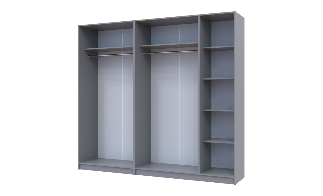 Kleiderschrank-Set Doros Promo Grau 2+3 Türen 225x48x204 (80737767)
